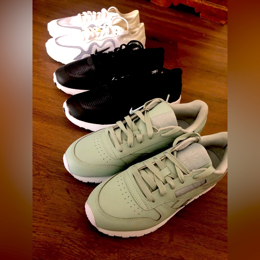 >>>>>NEW <<<<<   Ladies 1 Reebok 2 Nike Reebok sz7 white Nike sz 7 blk sz 7.5